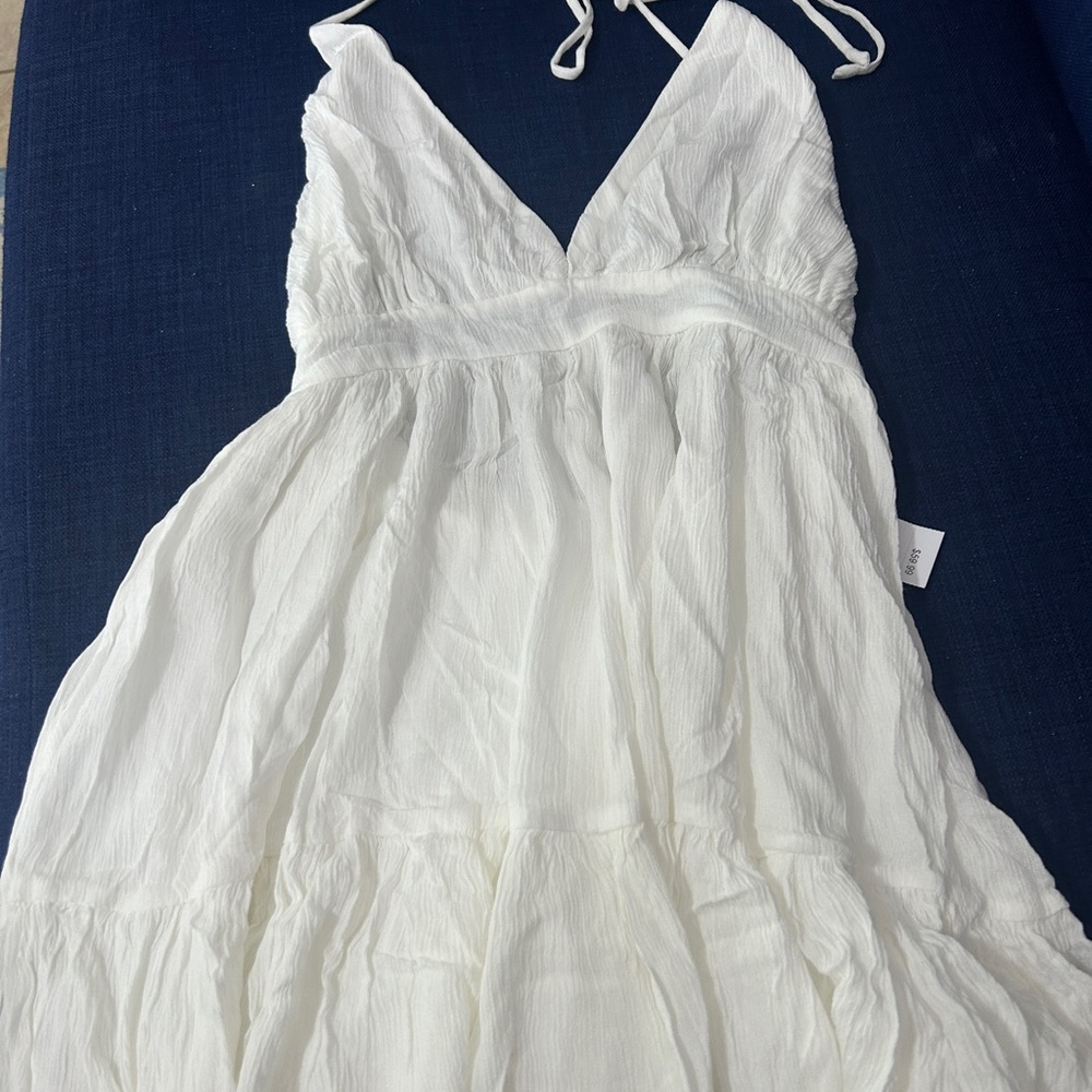 Feathery white boutique dress
